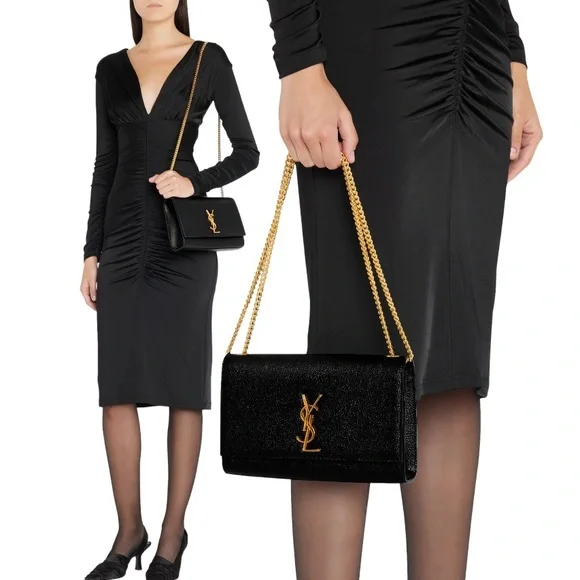 MSRP$2600 LIKE New! YSL Saint Laurent Kate Medium Grain de Poudre Shoulder bag - Picture 9 of 16